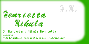 henrietta mikula business card